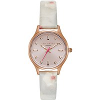 Ted Baker TE50001002 Women's Zoe Floral Leather Strap Watch, Multi/Pink