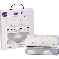 Snüz Baby Cloud Nine Print Bedside Crib Fitted Sheet, Pack Of 2