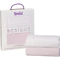 Snüz Baby Crib Fitted Sheet, Pack Of 2, Pink