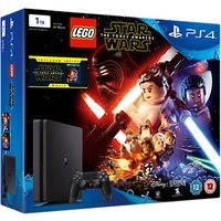 Sony PlayStation 4 Slim Console, 1TB, With DUALSHOCK 4 Controller And LEGO Star Wars: The Force Awakens Game + Blu-Ray Movie