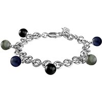 Dyrberg/Kern 350716 Sandstone Stainless Steel Chain Bracelet, Silver/Blue