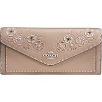 Coach Embossed Leather Soft Wallet, Stone