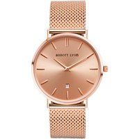 Abbott Lyon Women's Stellar 34 Date Bracelet Strap Watch, Rose Gold
