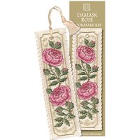 Textile Heritage Damask Rose Bookmark Counted Cross Stitch Kit, Multi