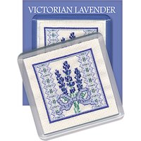 Textile Heritage Victorian Lavender Coaster Counted Cross Stitch Kit, Multi