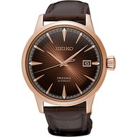 Seiko Men's Presage Automatic Date Leather Strap Watch