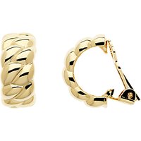 Finesse Large Textured Hoop Clip-On Earrings, Gold