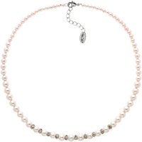 Finesse Glass Pearl Coloured Bead Necklace, Pink