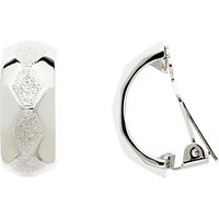 Finesse Swarovski Crystal Diamond Shape Hoop Clip-On Earrings, Silver