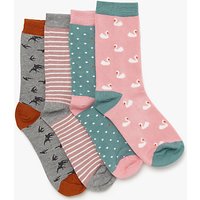 Thought Bird Bamboo Sock Gift Box, Pack Of 4, Multi