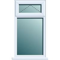 White PVCu Top Hung Over Fixed Lite Window (H)820mm (W)620mm - 006L