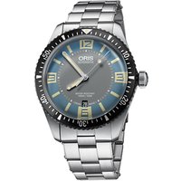 Oris 50522100050041370 Men's Diver Sixty Five Automatic Date Bracelet Strap Watch, Blue/Silver