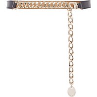 Karen Millen O Ring Chain And Leather Belt, Black