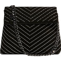Karen Millen Leather Stud Regent Shoulder Bag, Black