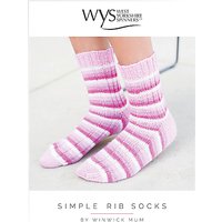 West Yorkshire Spinners Signature Adult Simple Ribbed Socks Knitting Pattern
