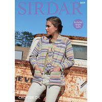 Sirdar Crofter DK Knitted Shawl Cardigan Pattern, 8009