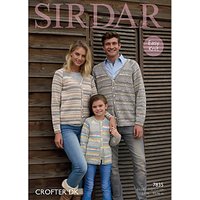 Sirdar Crofter DK Cardigans Knitting Pattern, 7835