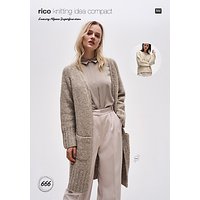 Rico Luxury Alpaca Superfine Women's Jumper And Cardigan Knitting Pattern, 666