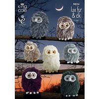King Cole Lux Fur And DK Baby Owls Knitting Pattern, 9024