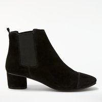 Boden Henley Block Heeled Ankle Chelsea Boots, Black Suede