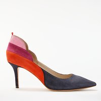 Boden Carrie Stiletto Heeled Court Shoes, Multi/Navy Suede