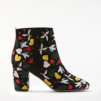 Boden Folk Embroidered Block Heeled Ankle Boots, Black