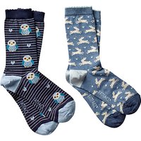Fat Face Woodland Animal Ankle Socks, Pack Of 2, Multi