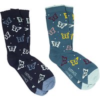 Fat Face Cotton Butterfly Dotty Ankle Socks, Pack Of 2, Multi