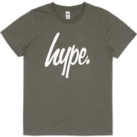 Hype Boys' Big Logo Short Sleeve T-Shirt, Olive
