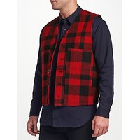 Filson Mackinaw Wool Plaid Vest, Red