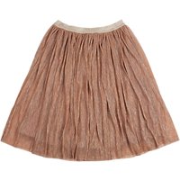 Outside The Lines Girls' Shimmer Plisse Skirt, Rose Gold