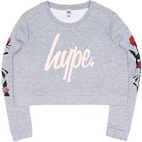 Hype Girls' Cropped Crew Neck Top, Grey