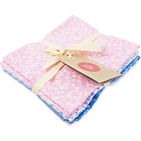 Craft Cotton Co. Floral Daisy Print Fat Quarter Fabrics, Pack Of 5, Blue/Pink