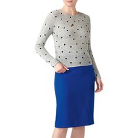 Pure Collection Spot Cropped Cashmere Jumper, Heather Dove