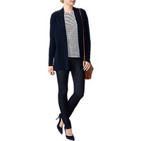 Pure Collection Split Back Cashmere Cardigan, Navy