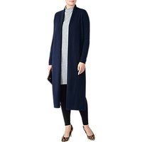 Pure Collection Wool Blend Midi Length Cardigan, Navy
