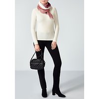 Pure Collection Dip Dye Ultra Fine Cashmere Scarf, Pink/White
