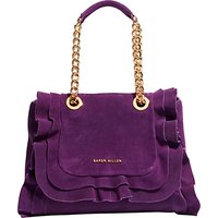 Karen Millen Suede Frill Chain Bag, Purple