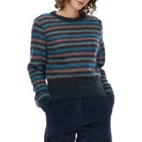 Brora Mohair Striped Jumper, Charcoal