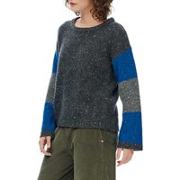 Brora Wool And Mohair Colour Block Jumper, Charcoal
