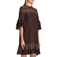 AllSaints Rayen Anokhi Dress, Burgundy/Multi