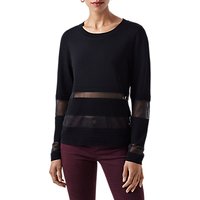 Finery Craster Rippled Stitch Knitted Jumper, Black