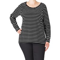 ADIA Striped Cotton Jersey Top, Black/White