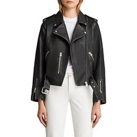 AllSaints Leather Vintage Balfern Biker Jacket, Black