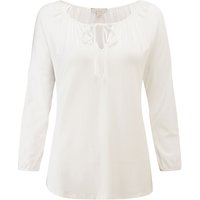 Pure Collection Soft Jersey Tie Neck Top, White