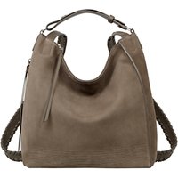 AllSaints Cooper Leather Small Backpack, Ash Grey