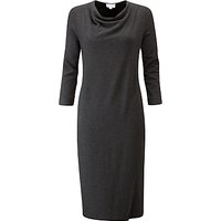 Pure Collection Heavy Jersey Wrap Front Dress, Charcoal Marl