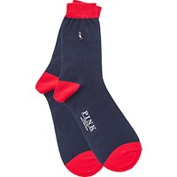 Thomas Pink Puffin Cotton Socks, Navy/Red