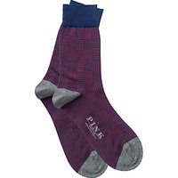 Thomas Pink Ulffson Check Cotton Socks, Purple