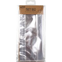 Ginger Ray Plain Party Bags, Silver, Pack Of 10
